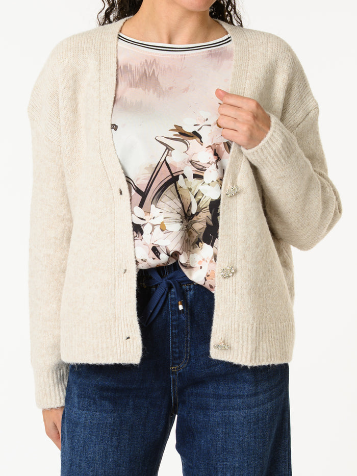 NEW - Chandail rose pâle avec imprimé floral et vélo