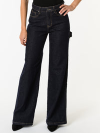 NEW - Jeans palazzo bleu foncé