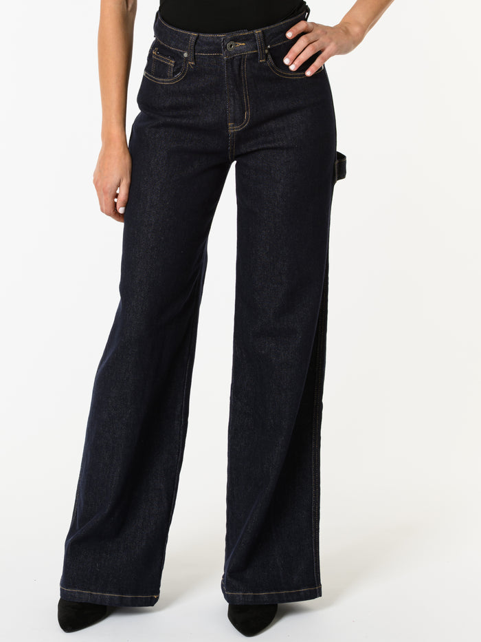 NEW - Jeans palazzo bleu foncé