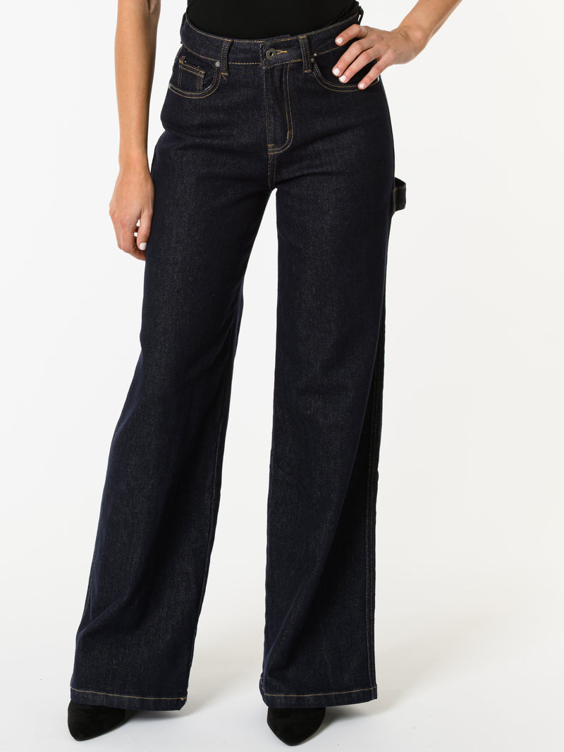 NEW - Jeans palazzo bleu foncé