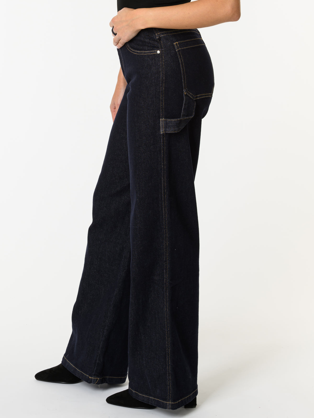 NEW - Jeans palazzo bleu foncé