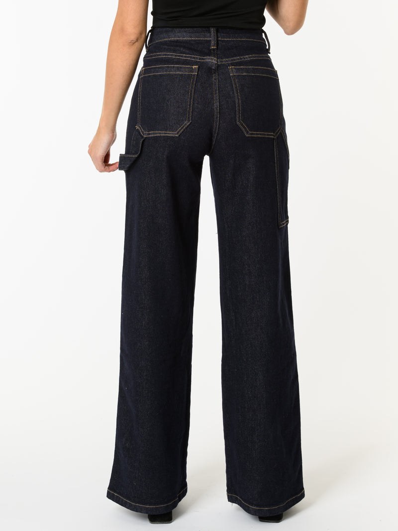 NEW - Jeans palazzo bleu foncé
