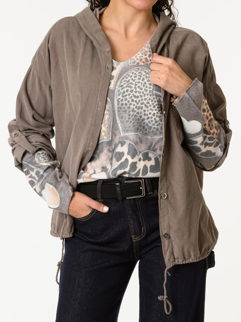 NEW - Veste moka boutonnée avec capuchon