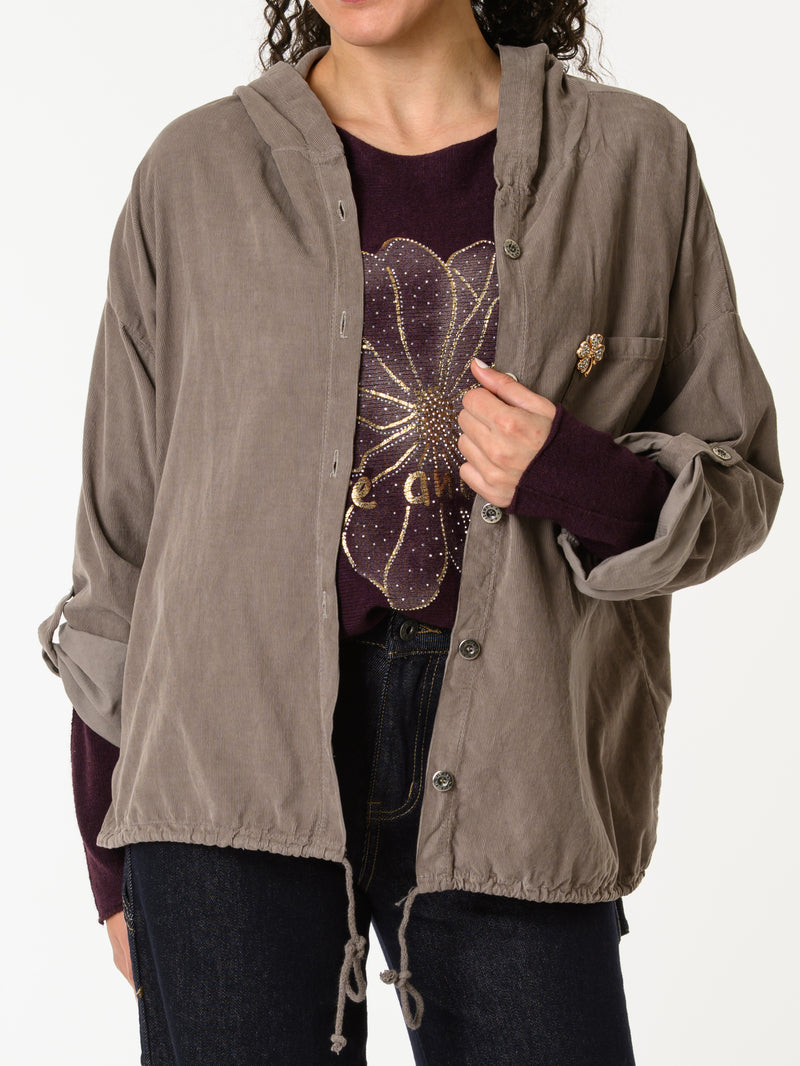 NEW - Veste moka boutonnée avec capuchon