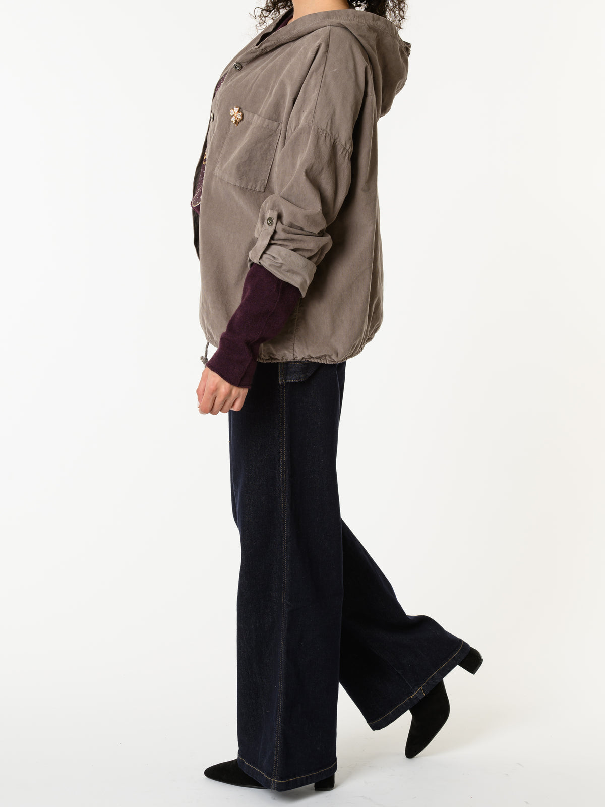 NEW - Veste moka boutonnée avec capuchon