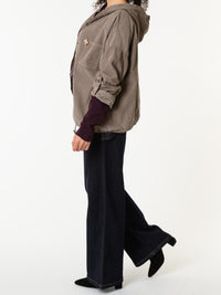 NEW - Veste moka boutonnée avec capuchon