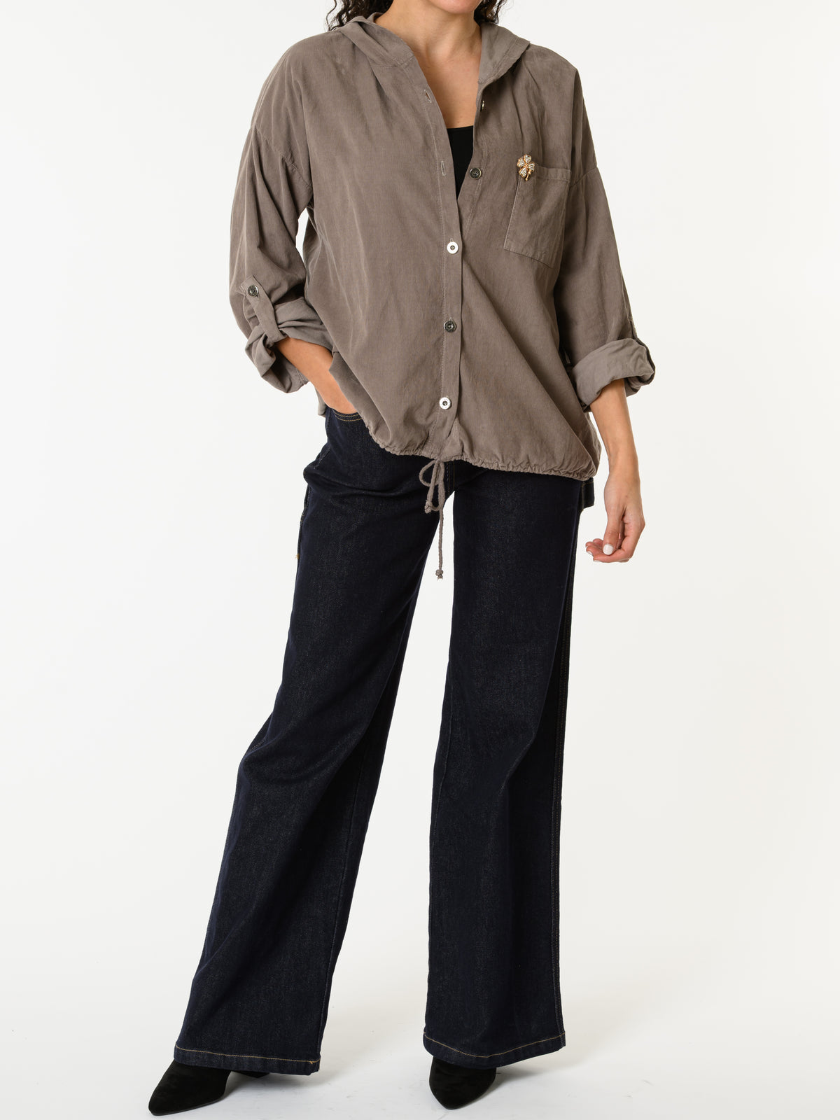 NEW - Veste moka boutonnée avec capuchon