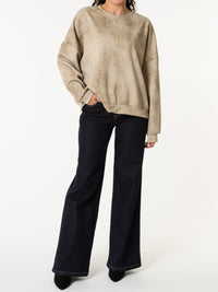 NEW - Chandail beige à effet délavé