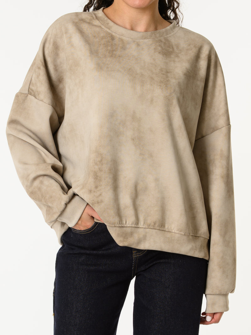 NEW - Chandail beige à effet délavé