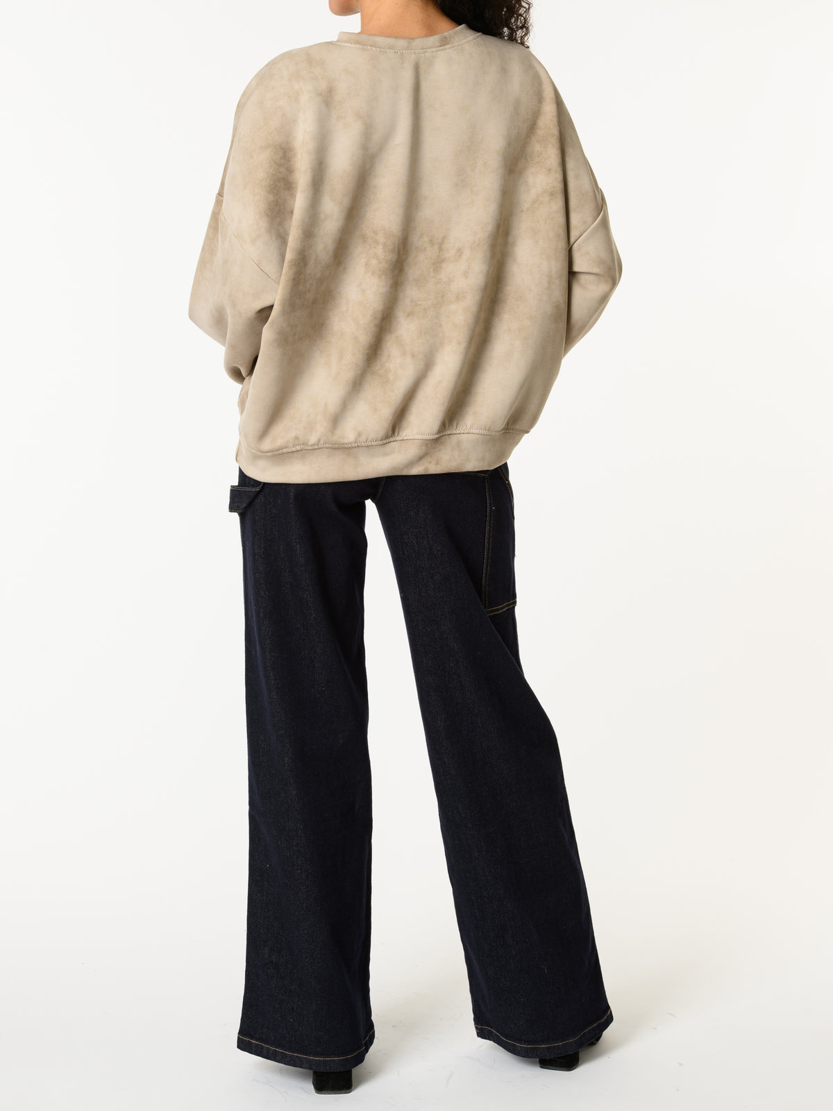 NEW - Chandail beige à effet délavé