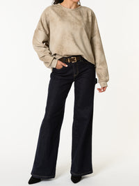 NEW - Chandail beige à effet délavé