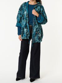 NEW - Veste bleue avec imprimé de camouflage