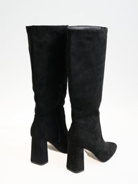 Botte noire haute en suède