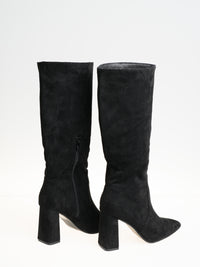 Botte noire haute en suède
