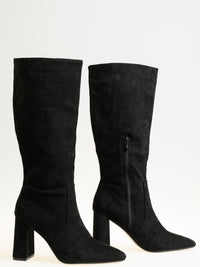 Botte noire haute en suède