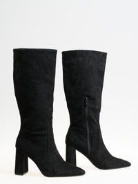 Botte noire haute en suède