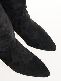 Botte noire haute en suède