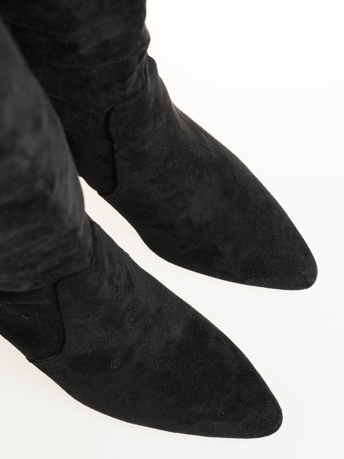 Botte noire haute en suède