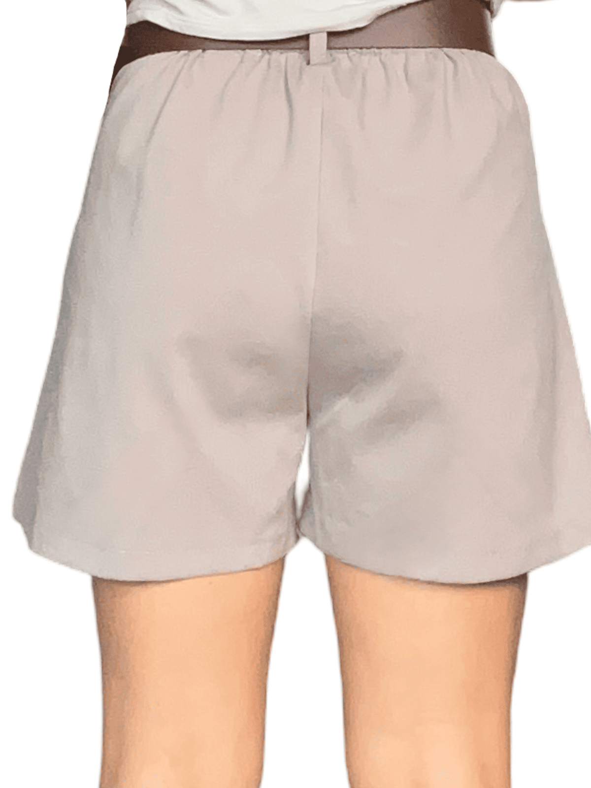 NEW- Jupe plissée beige avec ceinture