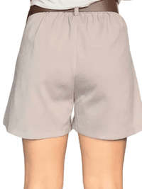 NEW- Jupe plissée beige avec ceinture