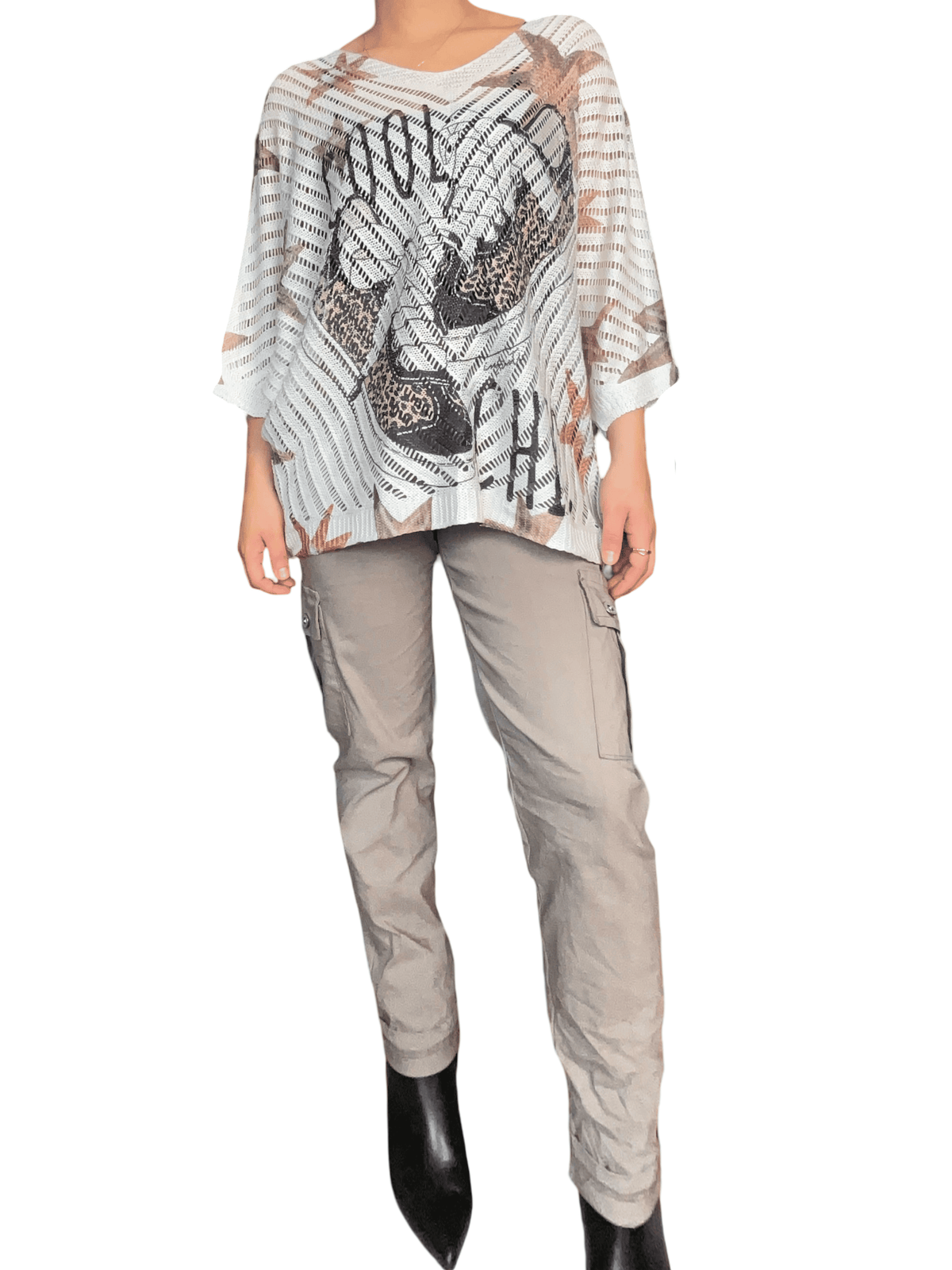 Chandail en mailles avec imprimé d'étoiles pour femme avec pantalon.