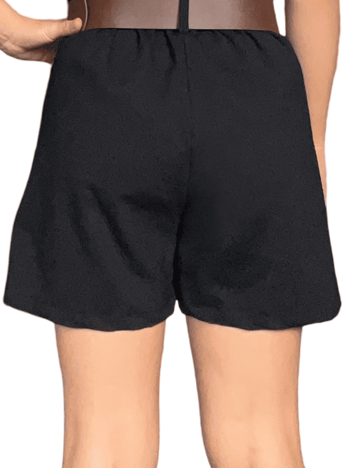 Jupe plissée noire avec ceinture pour femme.