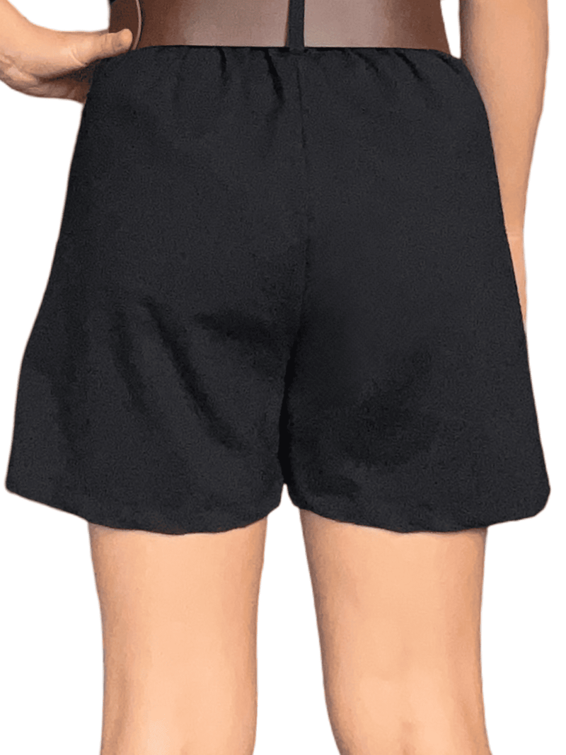Jupe plissée noire avec ceinture pour femme.