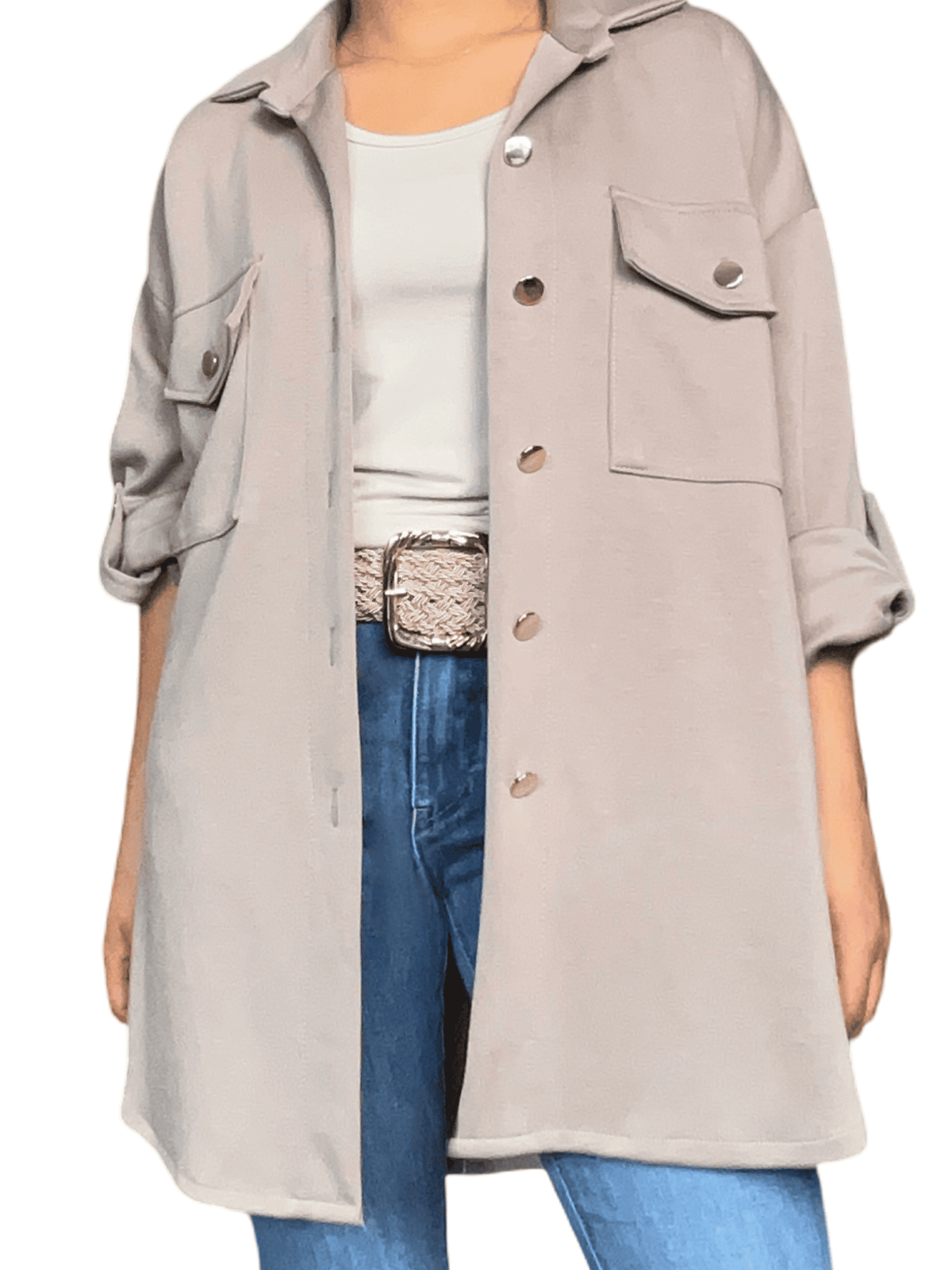Veste moka style chemise pour femme.