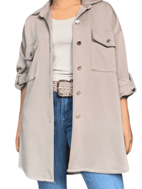 Veste moka style chemise pour femme.