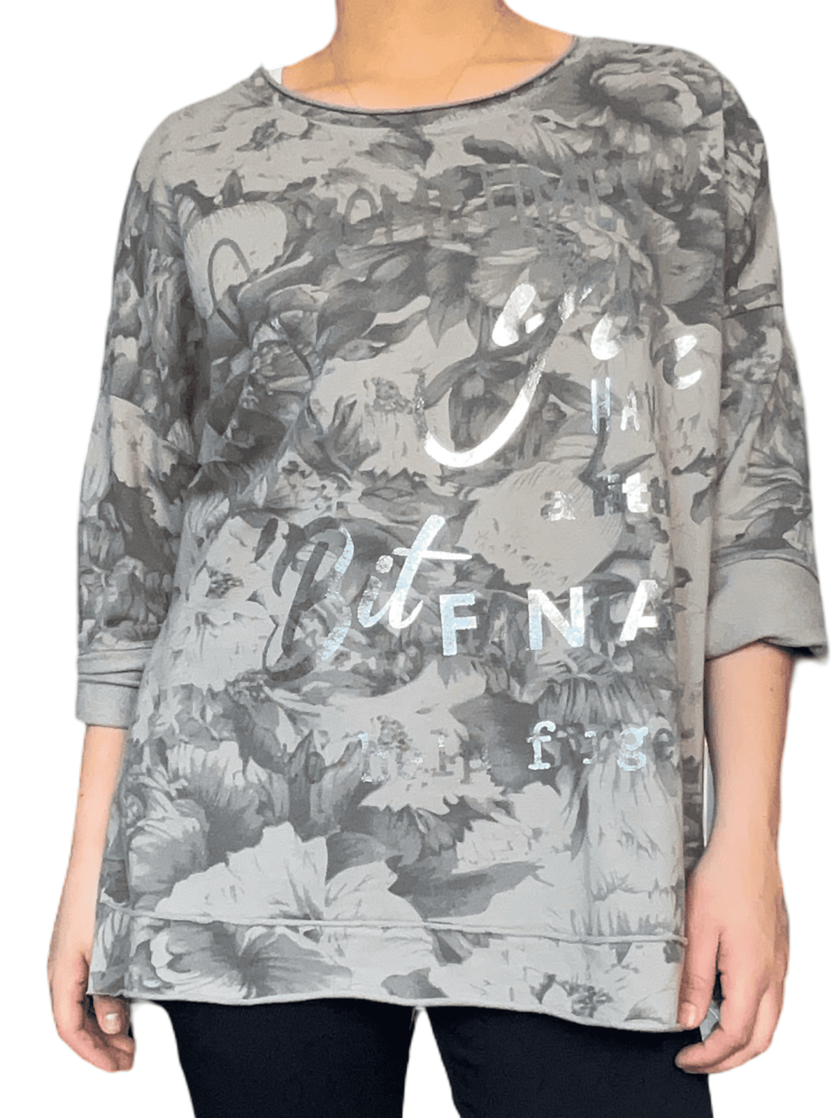 Chandail moka avec imprimé floral pour femme.