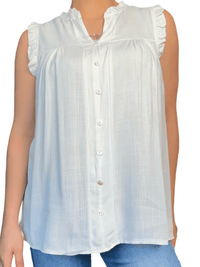 Camisole jaune boutonnée pour femme.