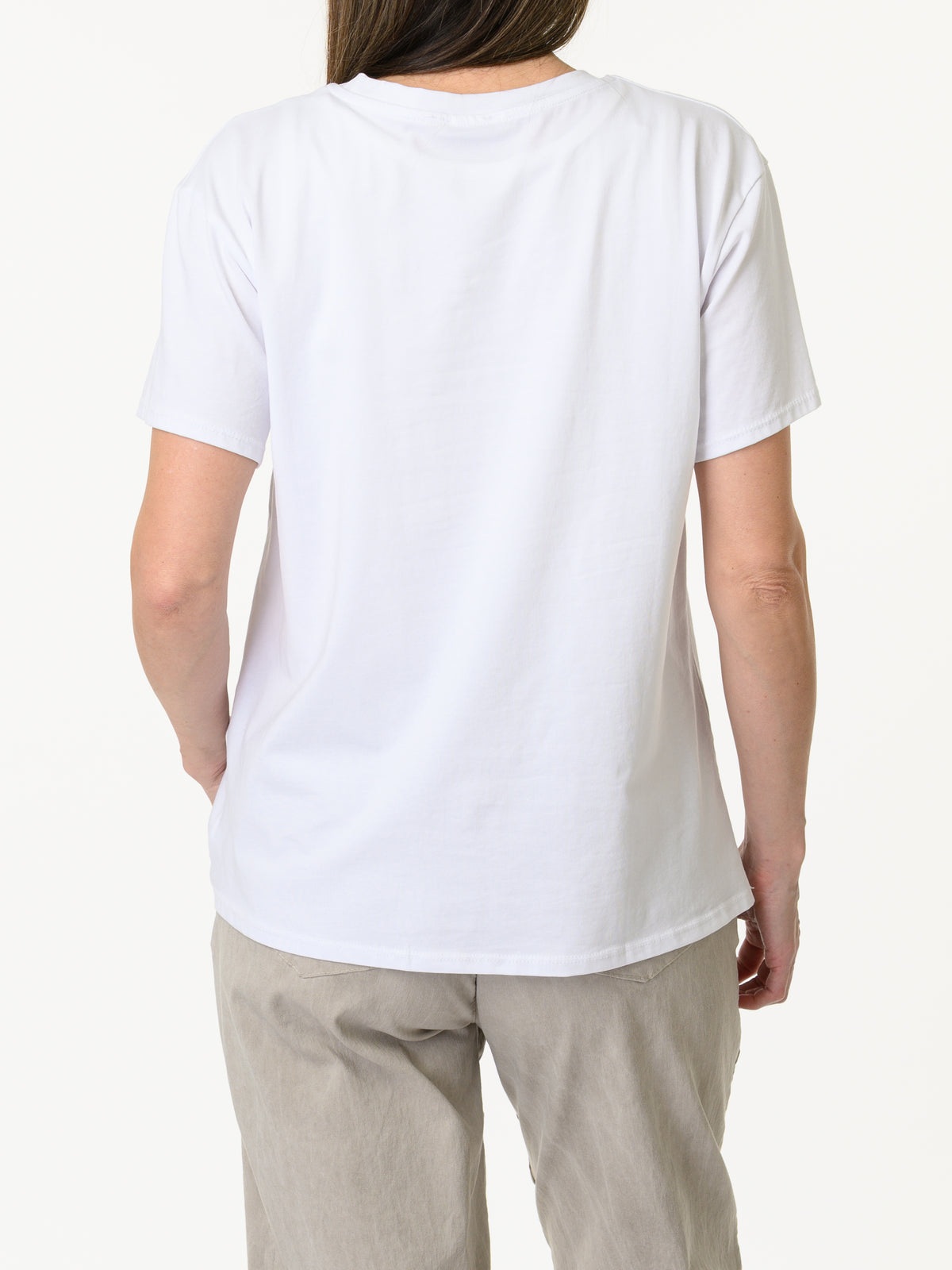 T-shirt blanc avec imprimé de carte du monde