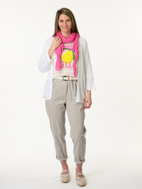 Chandail beige à rayures blanches ''Limoncello''