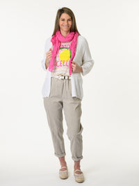 Chandail beige à rayures blanches ''Limoncello''