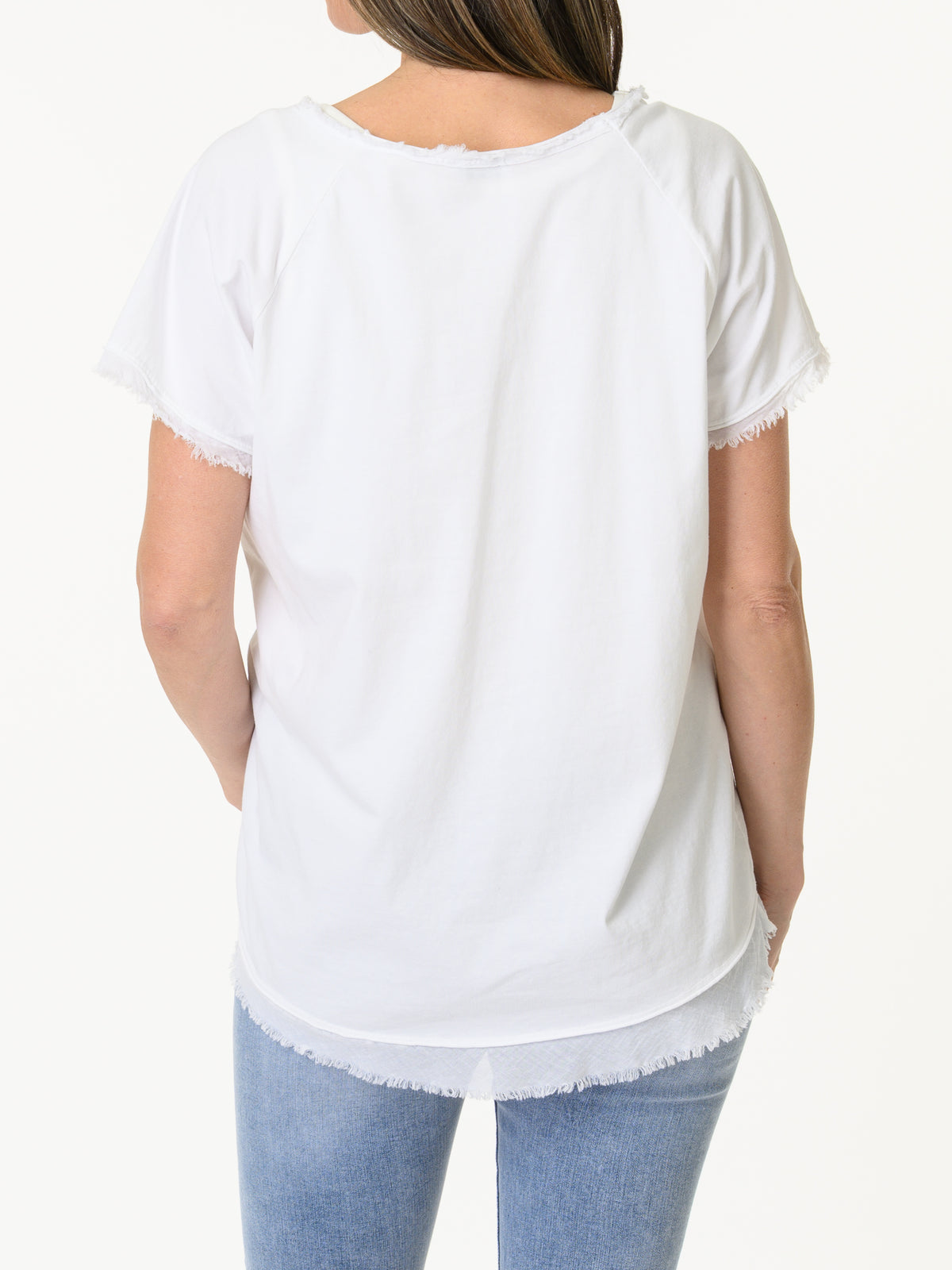 T-shirt blanc avec imprimé d'un cœur
