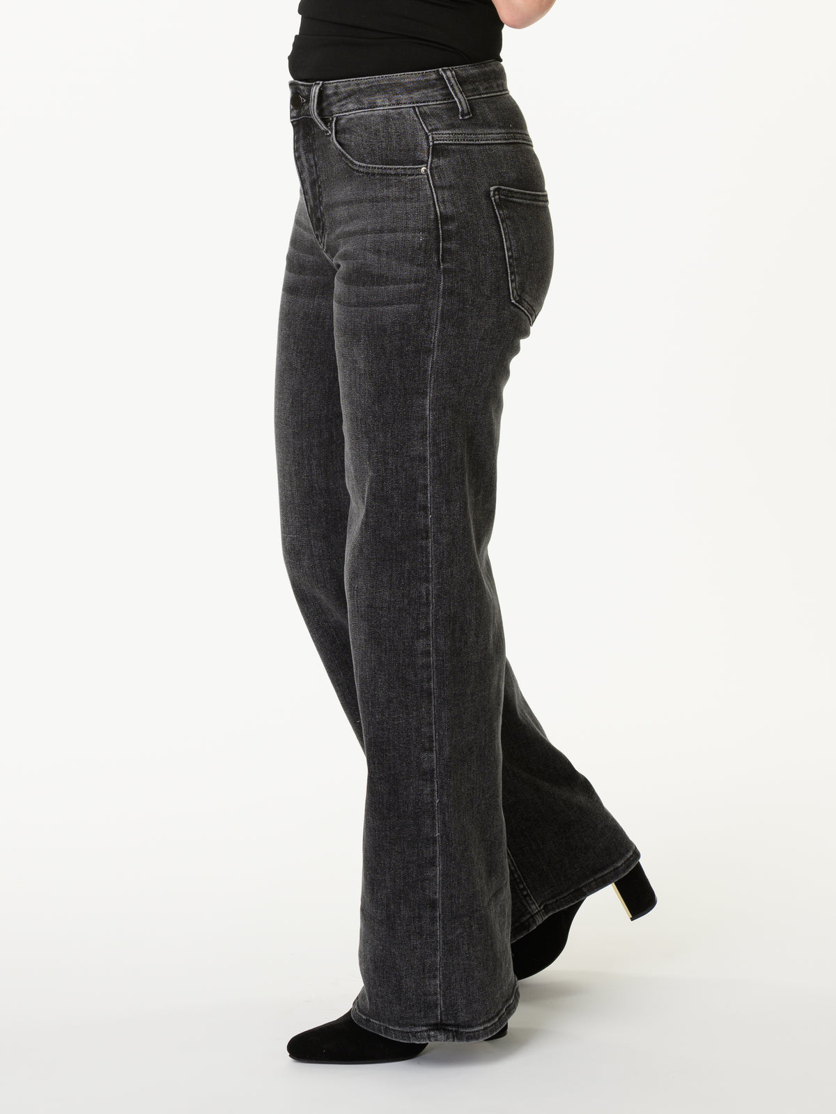 Jeans gris à jambe large