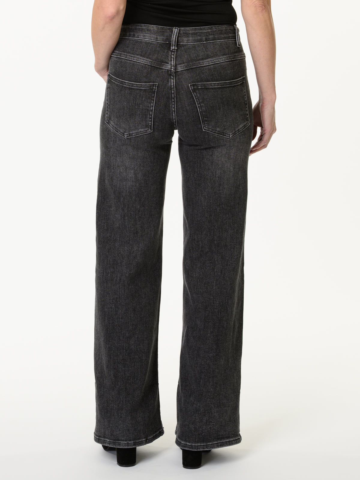 Jeans gris à jambe large