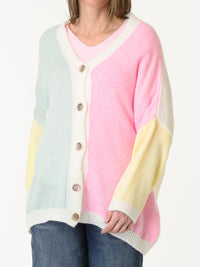 Veste multicolore avec boutons dorés