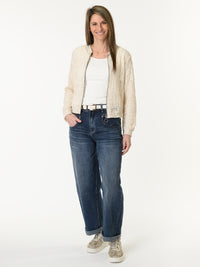 Bomber beige en dentelle