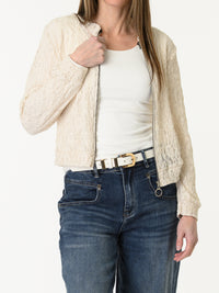 Bomber beige en dentelle