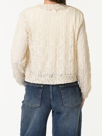 Bomber beige en dentelle