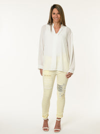 Blouse blanche avec col mao