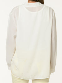 Blouse blanche avec col mao
