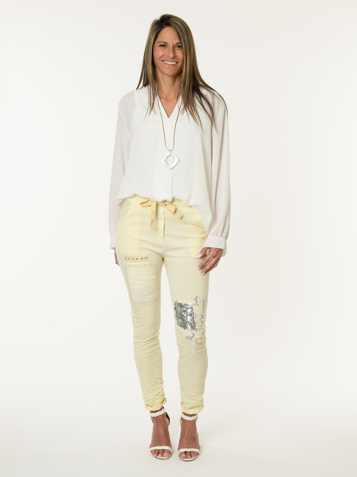 Blouse blanche avec col mao