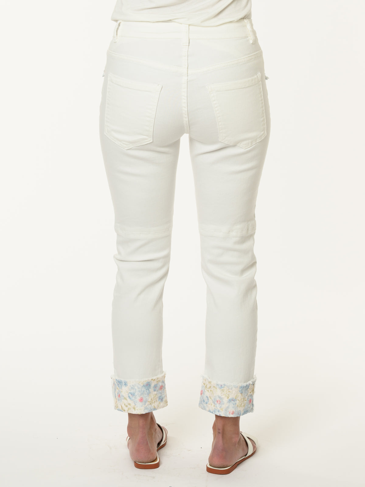Jeans blanc avec patchwork