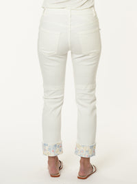Jeans blanc avec patchwork