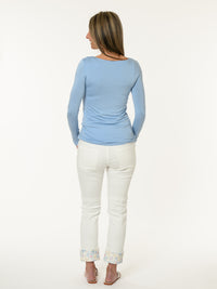 Chandail à manche longue bleu pâle