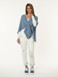 Veste en mailles bleu jean