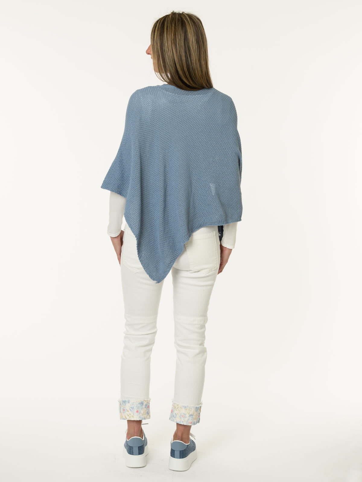 Veste en mailles bleu jean