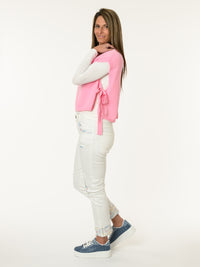 Débardeur rose pâle avec lacets sur les côtés